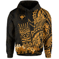 Custom Hawaii Polynesian Hoodie Gold Tiki Masks Hawaiian LT13 - Wonder Print Shop