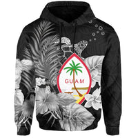 Custom Guam Seal Hoodie Polynesian Turtle with Flowers Version White LT13 - Wonder Print Shop