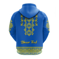 Custom Ukraine Hoodie Yellow Ukrainian Folk - Wonder Print Shop