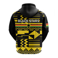 Ghana Football Hoodie Black Stars Kente Football 2022 Yellow - Wonder Print Shop