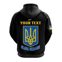 Custom Personalised Ukraine Hoodie Ukraine Gold Trident Slava Ukraini Black - Wonder Print Shop