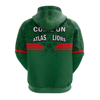 Morocco Football Hoodie World Cup 2022 Green Moroccan Pattern - Wonder Print Shop