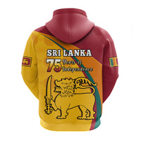 Sri Lanka Hoodie Sri Lankan Pattern Happy 75 Years Of Independence - Wonder Print Shop