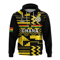 Ghana Football Hoodie Black Stars Kente Football 2022 Yellow - Wonder Print Shop