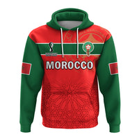 Custom Morocco Football Hoodie Atlas Lions Red Football 2022 - Wonder Print Shop