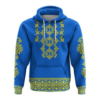 Custom Ukraine Hoodie Yellow Ukrainian Folk - Wonder Print Shop