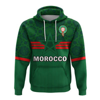 Custom Morocco Football Hoodie Football 2022 Green Moroccan Pattern - Wonder Print Shop