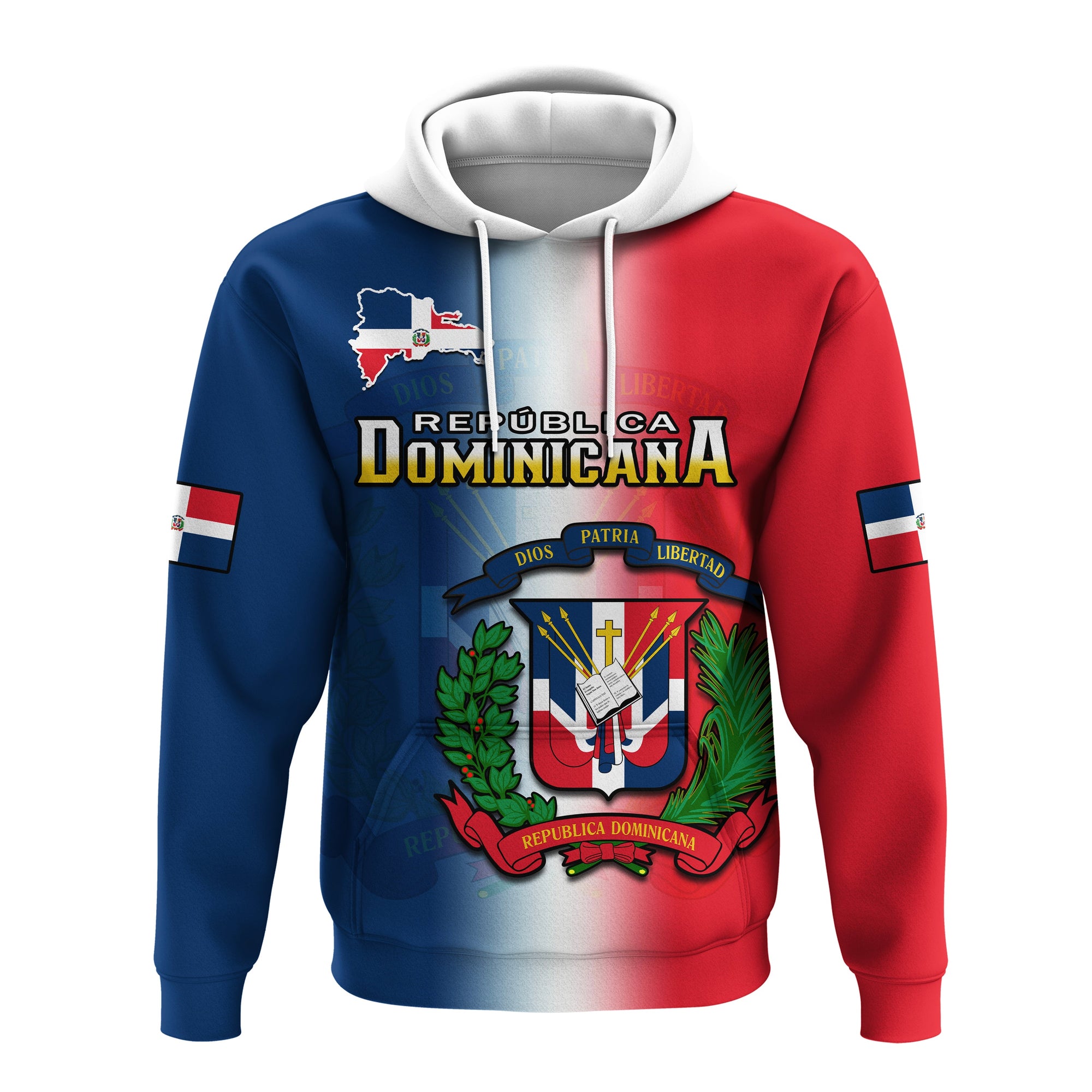 custom-personalised-dominican-republic-hoodie-dominicana-coat-of-arms-gradient-style