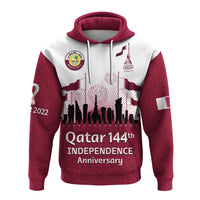 Qatar Hoodie Happy 144th Independence Anniversary Mix Football 2022 - Wonder Print Shop