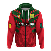 Custom Cameroon Football Hoodie Les Lions Indomptables Red Football 2022 - Wonder Print Shop