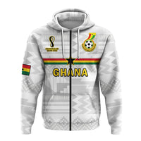 Ghana Football Hoodie Black Stars Kente Football 2022 White - Wonder Print Shop