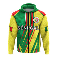 Custom Senegal Football Hoodie Allez Les Lions Sporty Style - Wonder Print Shop