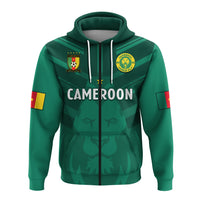 Custom Cameroon Football Hoodie Les Lions Indomptables Green Football 2022 - Wonder Print Shop