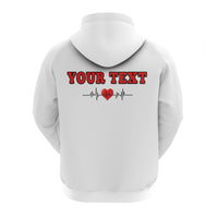 Custom American Valentines Day Hoodie White My Heart Only Beats For Her - Wonder Print Shop
