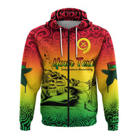 Custom Vanuatu Peaceful Zip Hoodie Independence Anniversary LT13 - Wonder Print Shop