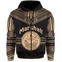 Custom Marshall Islands Zip Hoodie Best Tattoo Version Golden LT13 - Wonder Print Shop