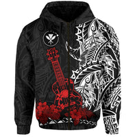 Custom Hawaii Polynesian Zip Hoodie Red Ukulele LT13 - Wonder Print Shop