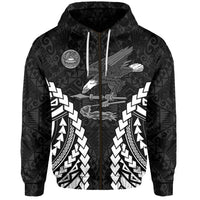 American Samoa Zip Hoodie Eagle mix Polynesian LT13 - Wonder Print Shop