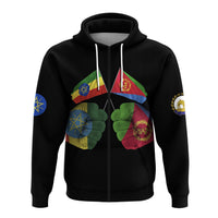 Ethiopia and Eritrea Zip Hoodie Strong Friendship LT13 - Wonder Print Shop