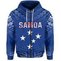 Samoa Zip Hoodie Simple Polynesian LT13 - Wonder Print Shop