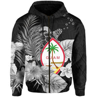 Guam Seal Zip Hoodie Polynesian Turtle with Flowers Version White LT13 - Wonder Print Shop