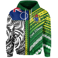 Custom Unique Cook Islands Zip Hoodie Polynesia Pattern Custom Text and Number LT13 - Wonder Print Shop