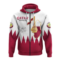 Qatar Zip Hoodie Happy National Day Style Flag LT13 - Wonder Print Shop