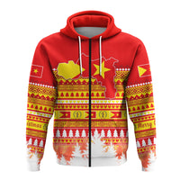 Tigray Zip Hoodie Merry Christmas Mix African Pattern LT13 - Wonder Print Shop