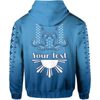 Custom Philippines Hoodie Sun Filipino Blue Barong LT13 - Wonder Print Shop