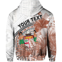 Custom Fiji Tapa Hoodie White Fijian Masi Be Loved Hibiscus LT13 - Wonder Print Shop