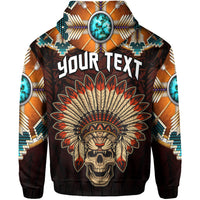 Custom The First Americans Hoodie Indian Headdress With Skull LT13 - Wonder Print Shop