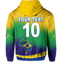 Custom Brazil Football Hoodie Soccer 2022 World Cup Selecao Brazil Campeao Style Color Flag LT13 - Wonder Print Shop