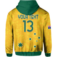 Custom Australia Soccer Hoodie World Cup Football 2022 Socceroos with Kangaroos LT13 - Wonder Print Shop
