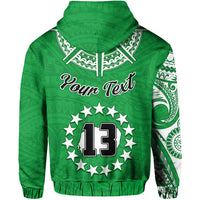 Custom Rarotonga Cook Islands Hoodie Turtle and Map Style Green LT13 - Wonder Print Shop