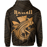 Custom Hawaii Hoodie Kakau Kanaka Maoli Combine Polynesian Shark Ver.01 - Wonder Print Shop