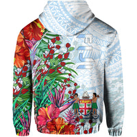 Custom Personalised Fiji Hoodie Proud Fijian Tapa mix Tagimoucia Flowers LT13 - Wonder Print Shop