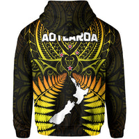 Aotearoa Fern Hoodie New Zealand Hei Tiki Gold Style LT13 - Wonder Print Shop