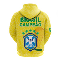 Brazil Football Hoodie World Cup Champions Soccer 2022 Selecao Brazil Campeao LT13 - Wonder Print Shop