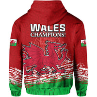 Wales Football Hoodie Come On CYMRU The Red Wall Champions World Cup LT13 - Wonder Print Shop