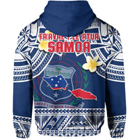 Samoa Hoodie Samoan Plumeria Flowers Mix Polynesian Pattern - Wonder Print Shop
