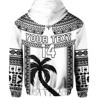 Custom Text And Number Fiji Rugby Hoodie Pacific The Bati Black Fijian Tapa - Wonder Print Shop