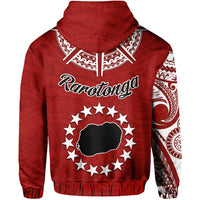 Rarotonga Cook Islands Hoodie Turtle and Map Style Red LT13 - Wonder Print Shop