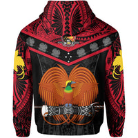 Papua New Guinea Rugby Hoodie PNG Kumuls Bird Of Paradise Black - Wonder Print Shop