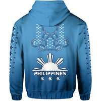 Philippines Hoodie Sun Filipino Blue Barong LT13 - Wonder Print Shop