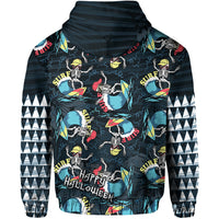 Hawaii Skeleton Surf Hoodie Halloween Hawaiian Tribal LT13 - Wonder Print Shop
