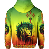 Ethiopia Hoodie Cross Mix Lion Colorful Style - Wonder Print Shop