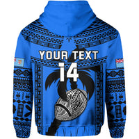 Custom Text And Number Fiji Rugby Hoodie Fijian Drua Super Polynesian Special Tapa Pattern - Wonder Print Shop