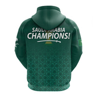Saudi Arabia Football Hoodie KSA Swords Pattern Saudi Green Champions LT13 - Wonder Print Shop
