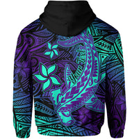 Custom Polynesian Hoodie Purple Paradise Hawaiian Tribal Hammerhead Shark - Wonder Print Shop