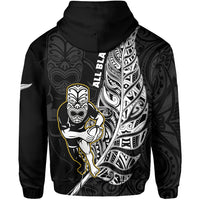 New Zealand 2022 Rugby Hoodie All Black Silver Fern Maori Pattern Version Black - Wonder Print Shop